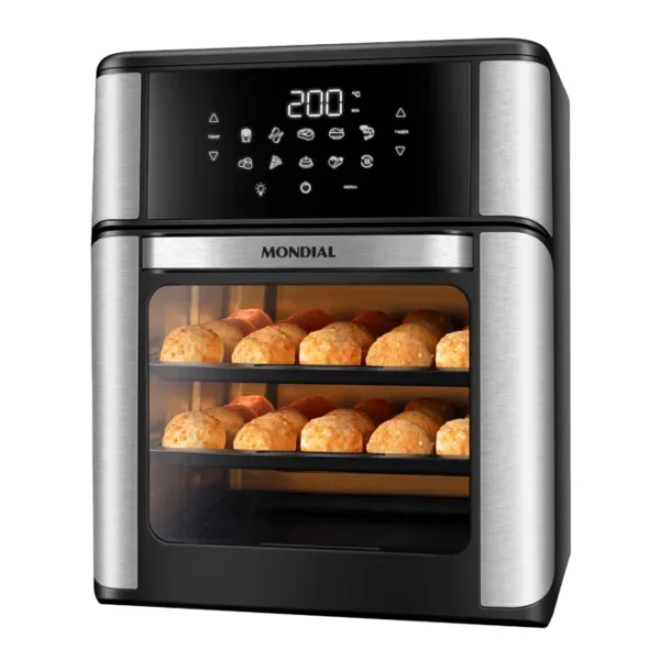 Fritadeira Elétrica Air Fryer Oven 12L AFO-12L-BI 127v Inox/Preto - Mondial